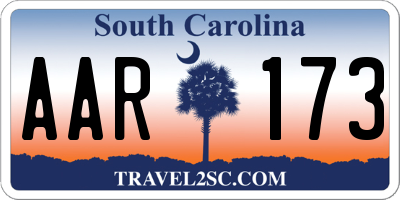 SC license plate AAR173
