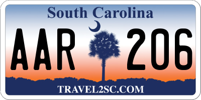 SC license plate AAR206