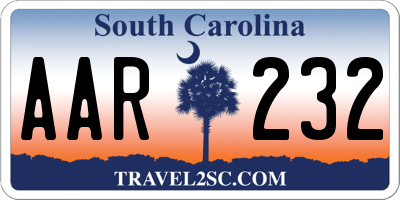 SC license plate AAR232