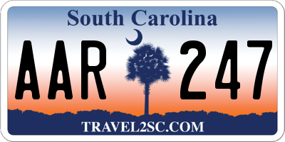 SC license plate AAR247