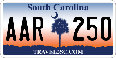 SC license plate AAR250
