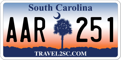 SC license plate AAR251