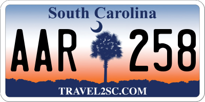 SC license plate AAR258