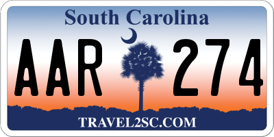 SC license plate AAR274