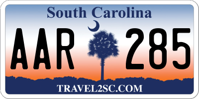 SC license plate AAR285