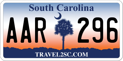 SC license plate AAR296