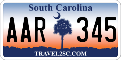 SC license plate AAR345