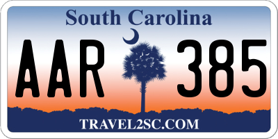 SC license plate AAR385