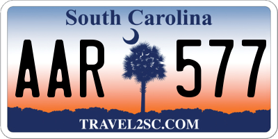 SC license plate AAR577