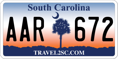 SC license plate AAR672