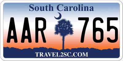SC license plate AAR765