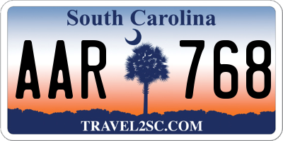 SC license plate AAR768