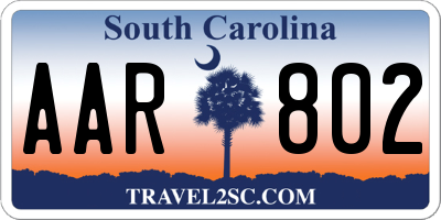 SC license plate AAR802