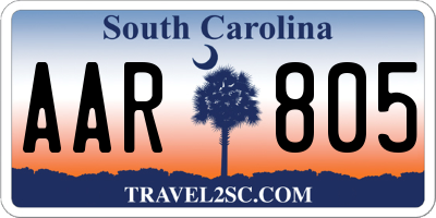 SC license plate AAR805