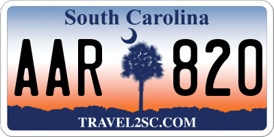 SC license plate AAR820