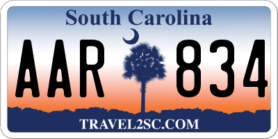 SC license plate AAR834