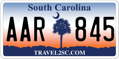 SC license plate AAR845