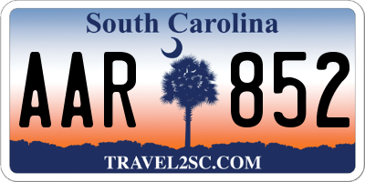 SC license plate AAR852