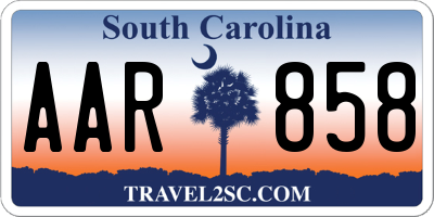 SC license plate AAR858