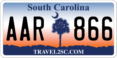 SC license plate AAR866