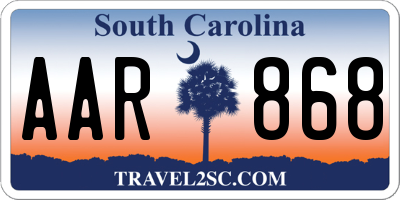 SC license plate AAR868