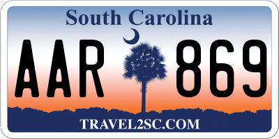 SC license plate AAR869