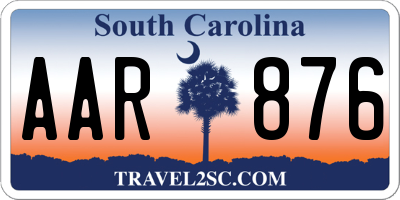 SC license plate AAR876