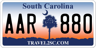 SC license plate AAR880