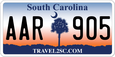 SC license plate AAR905