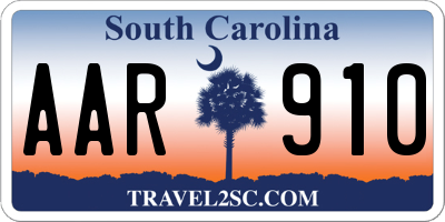 SC license plate AAR910