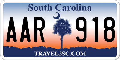 SC license plate AAR918