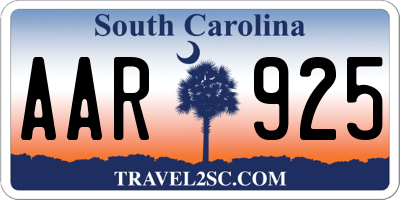 SC license plate AAR925