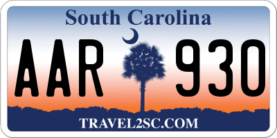 SC license plate AAR930