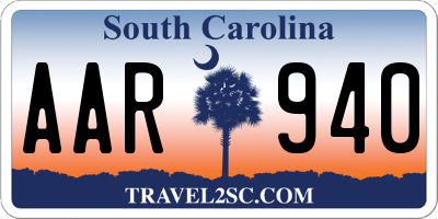 SC license plate AAR940