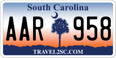 SC license plate AAR958