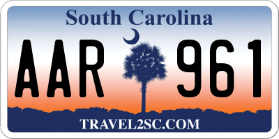 SC license plate AAR961