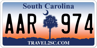 SC license plate AAR974