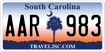 SC license plate AAR983