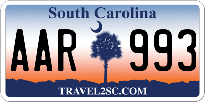 SC license plate AAR993