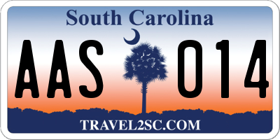 SC license plate AAS014