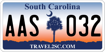 SC license plate AAS032