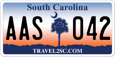 SC license plate AAS042