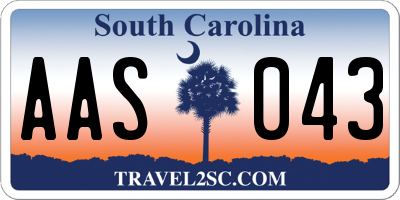 SC license plate AAS043