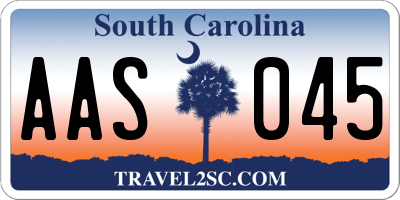 SC license plate AAS045