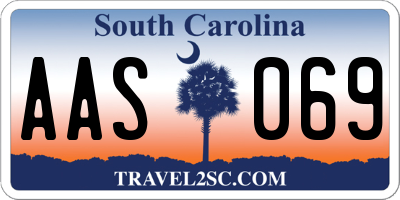 SC license plate AAS069