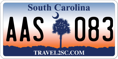 SC license plate AAS083