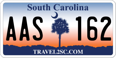 SC license plate AAS162