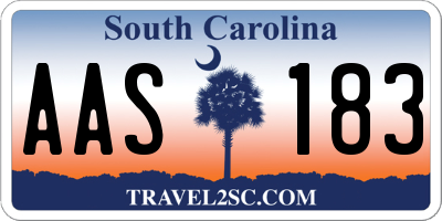SC license plate AAS183