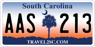 SC license plate AAS213