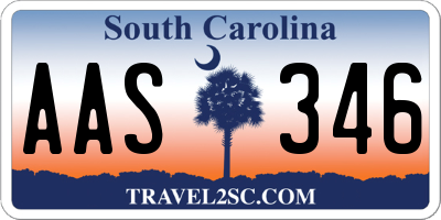 SC license plate AAS346
